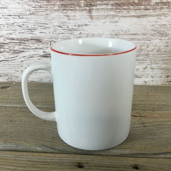 Christmas Teddy Bear Playing Trumpet Coffee Mug Made in Japan 10 oz - Picture 3 of 5